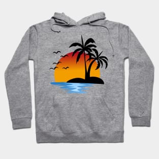 Retro Sunset Rays Wavy Sunshine Beachy Vibes Hoodie